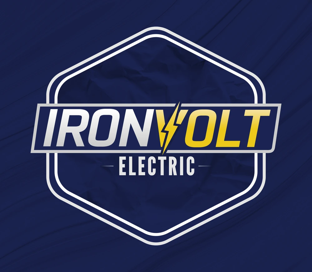 Badge on navy tile: Iron Volt Electric logo