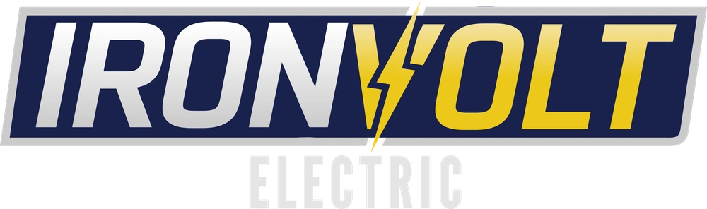 Primary, navy fill: Iron Volt Electric logo