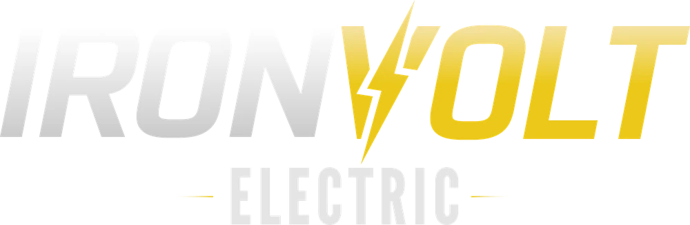 Open, gold rules: Iron Volt Electric logo